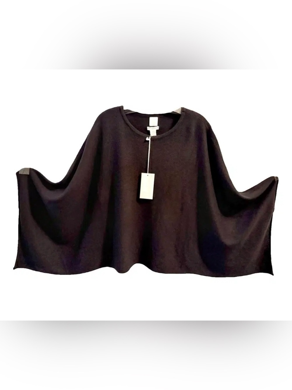 Joie 100% 2-ply CASHMERE - Black - Draped Poncho Sweater - One Size - NWT